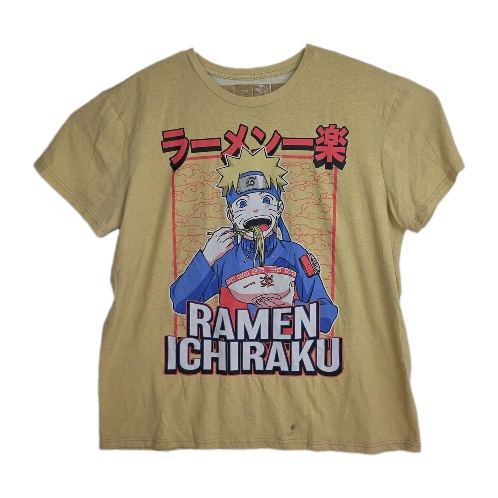 Naruto Shippuden Collection Raman Ichiraki T-Shirt Men's XL Tan Colorchange